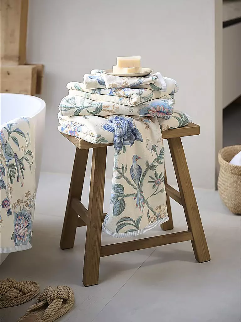 PIP STUDIO | Toalla de tocador 30x50cm SECRET GARDEN Blanco-Azul | Blanco