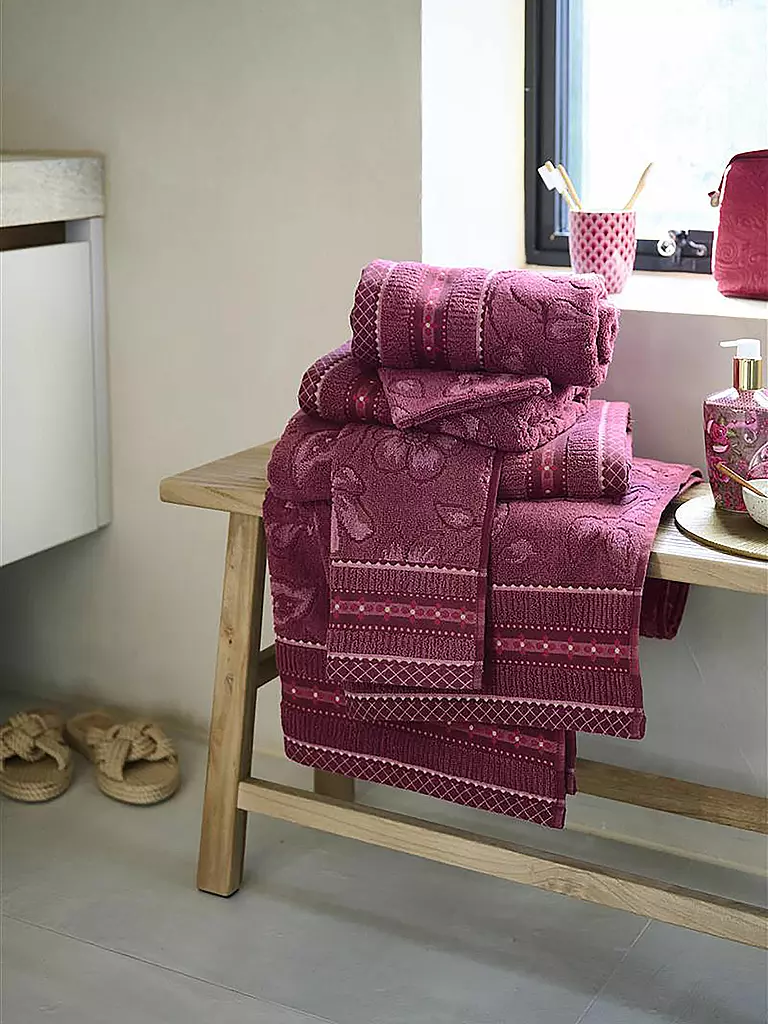 PIP STUDIO | Toalla de tocador JASMIN JACQUARD 30x50cm Rosa Oscuro | Baya
