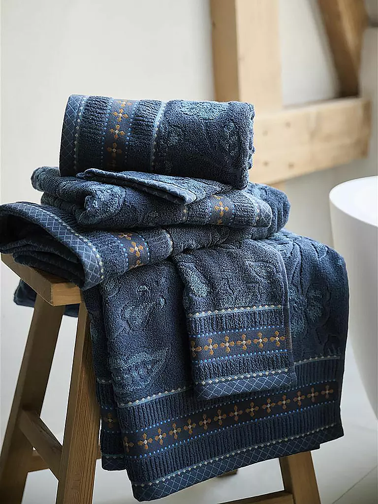 PIP STUDIO | Toalla JASMIN JACQUARD 55x100cm Azul Oscuro | Azul oscuro