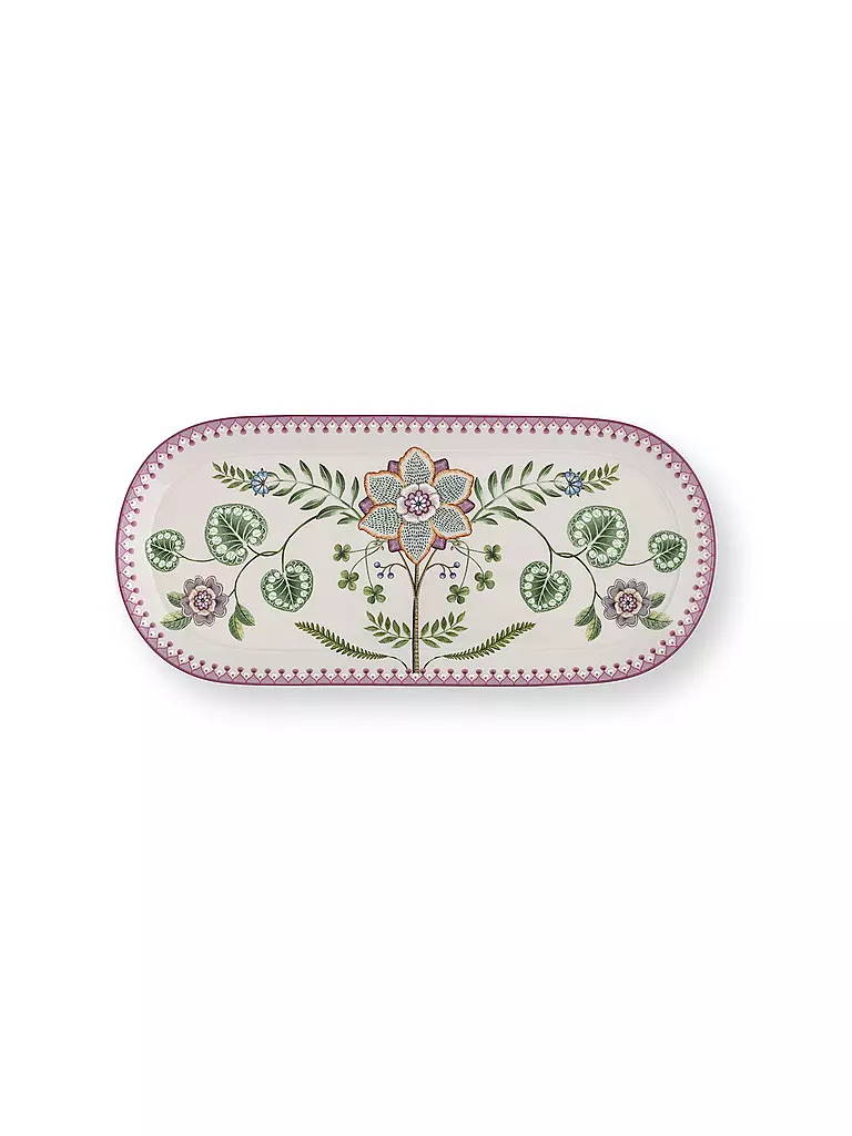 PIP STUDIO | Tortera LILY & LOTUS 33x15,5cm Blanco hueso | Lila