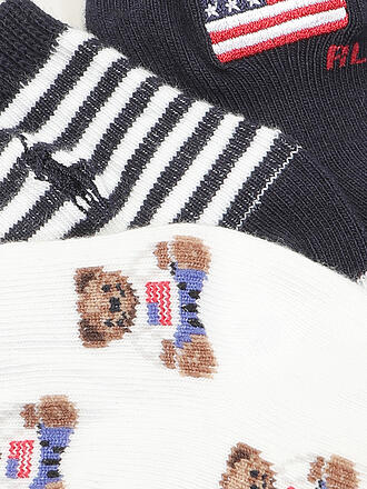 POLO RALPH LAUREN | Calcetines de bebé, paquete de 3, blanco/azul marino