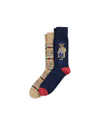 POLO RALPH LAUREN | Calcetines 2 unidades OSITO 43-46 azul marino camel