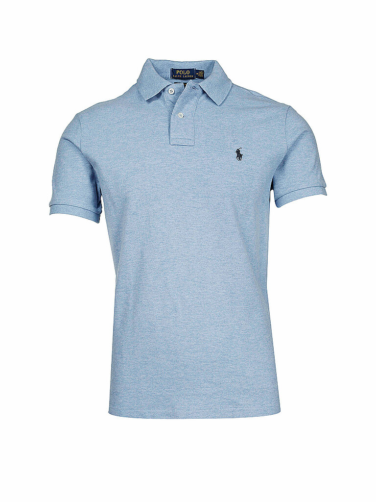 Polo Custom-Slim-Fit azul claro XL