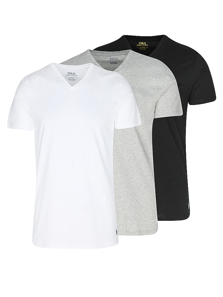Paquete de 3 camisetas blanco gris negro blanco S