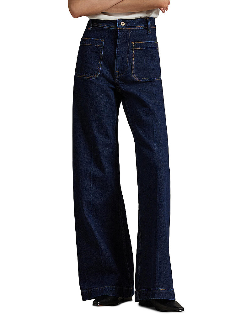 Jeans de corte acampanado azul oscuro 30
