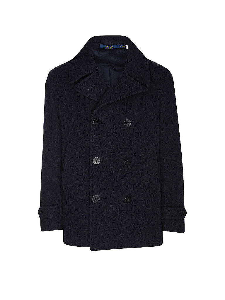Abrigo de lana azul oscuro XXL