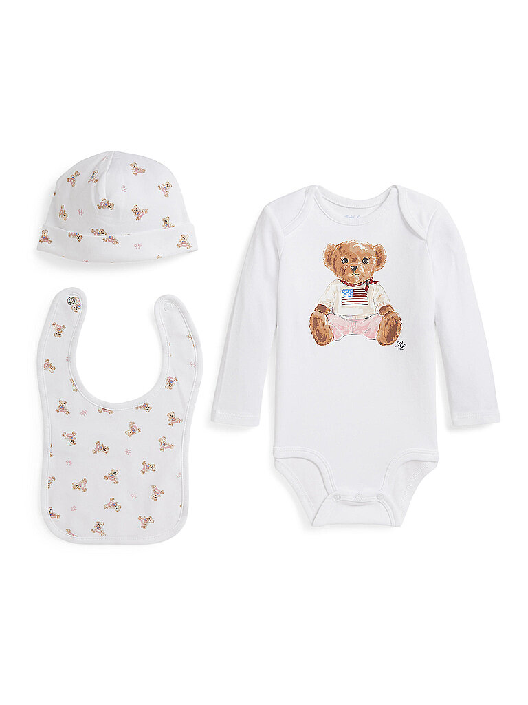 Polo Ralph Lauren Set de bebé de 3 piezas blanco