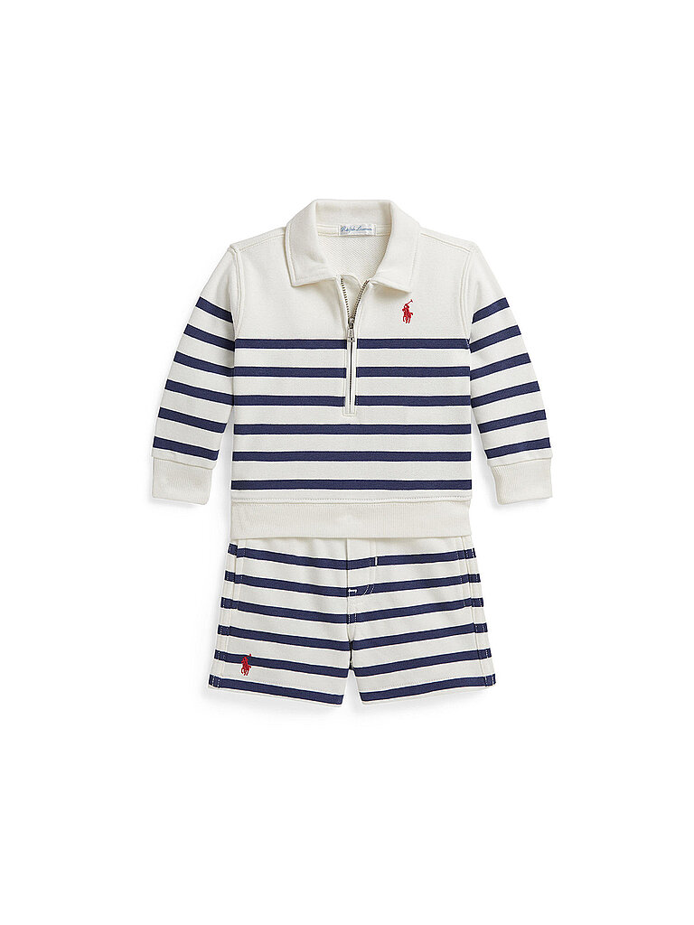 Polo Ralph Lauren Set de bebé de 2 piezas: jersey y shorts crema