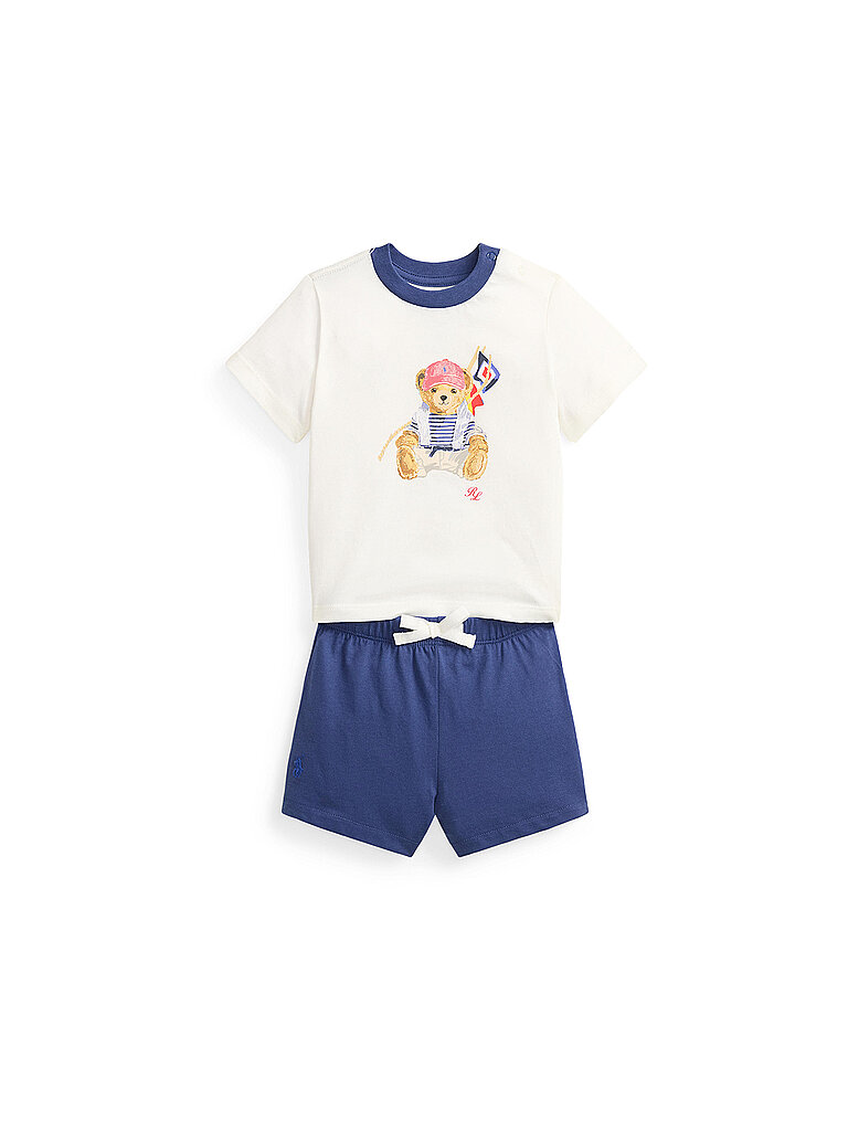 Polo Ralph Lauren Conjunto de bebé de 2 piezas Camiseta con pantalones cortos crema