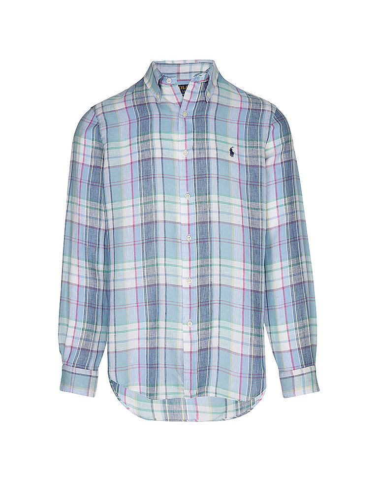 Camisa de lino azul XL