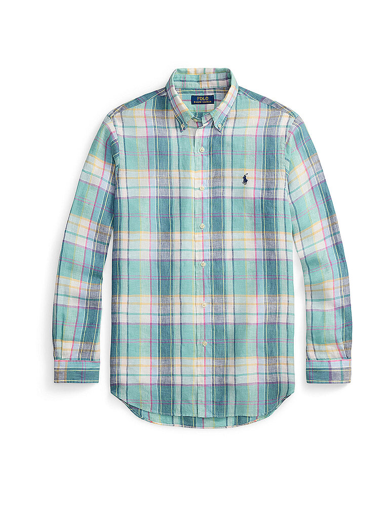 Camisa de lino verde S