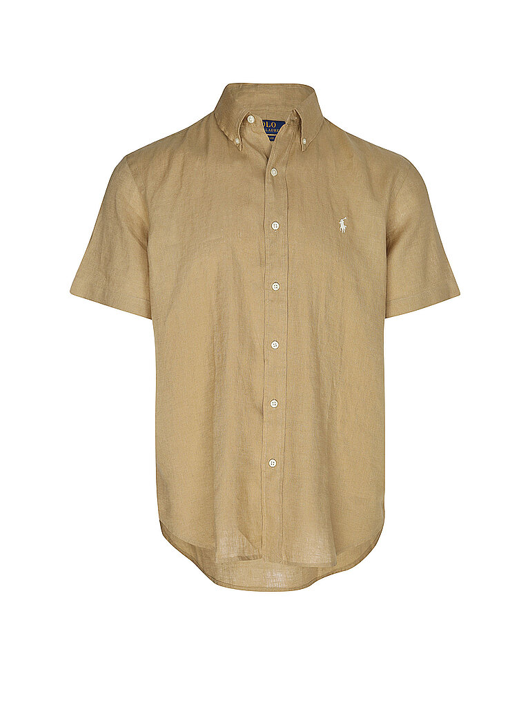 Camisa de lino marrón claro S