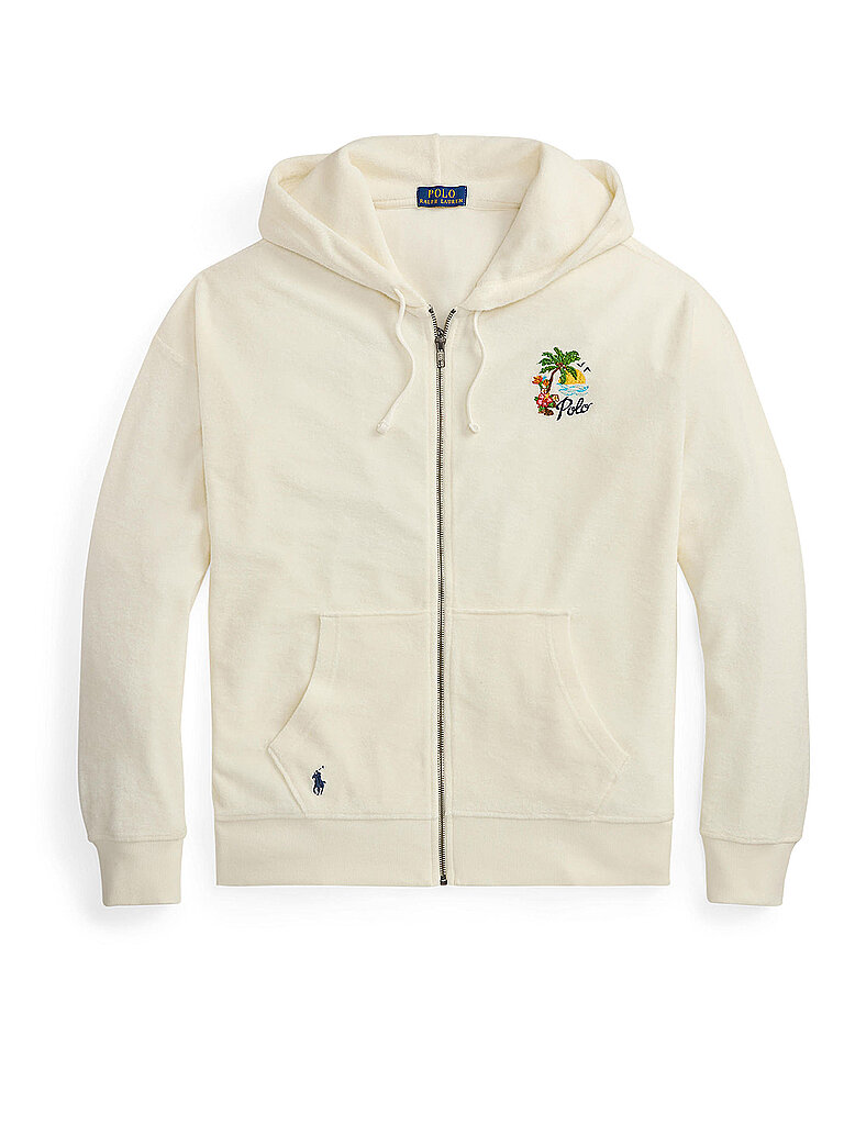 Sudadera con cremallera crema M