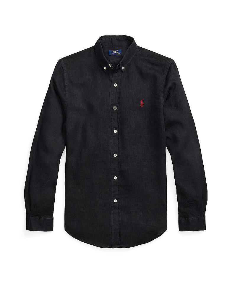 Camisa de lino Custom Fit negro S