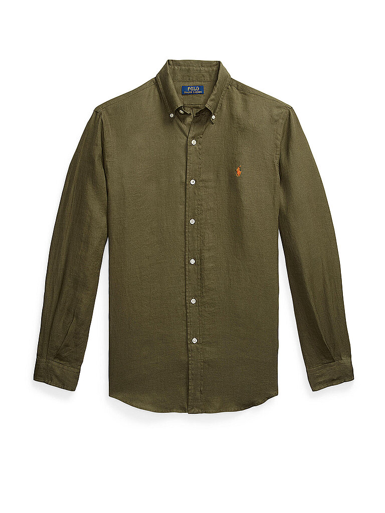 Polo Ralph Lauren Camisa de lino Custom Fit oliva