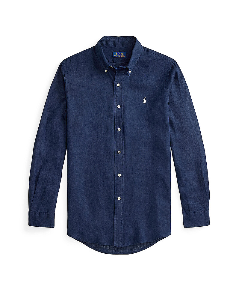 Camisa de lino corte a medida azul oscuro XXL