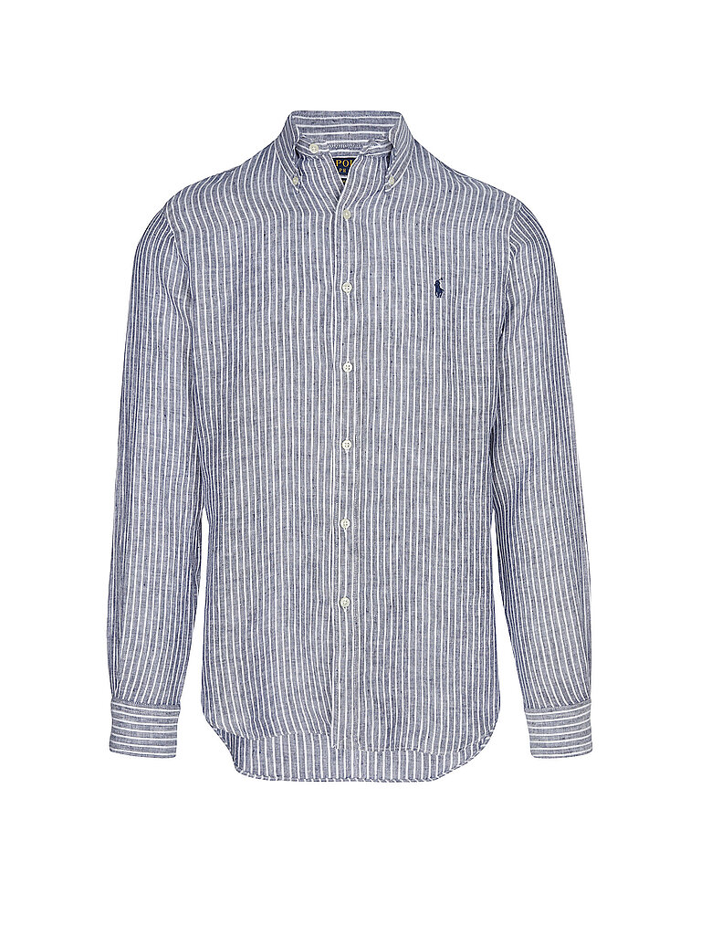 Camisa de lino Custom Fit azul oscuro XL