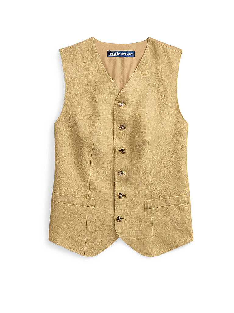Gilet de lino camel 38