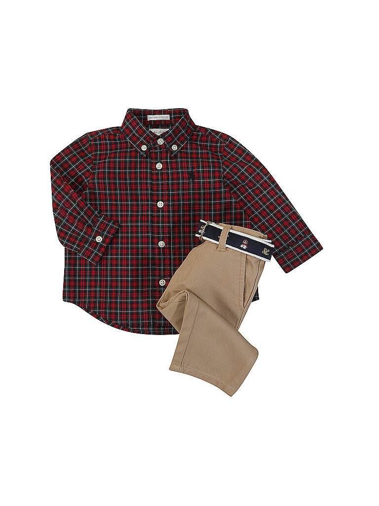 Polo Ralph Lauren Set de bebé de 2 piezas: camisa y pantalón beige