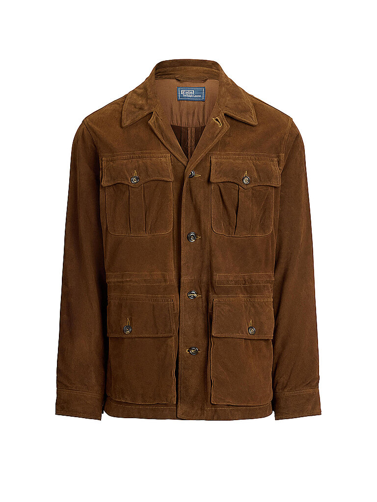 Polo Ralph Lauren Chaqueta de cuero marrón