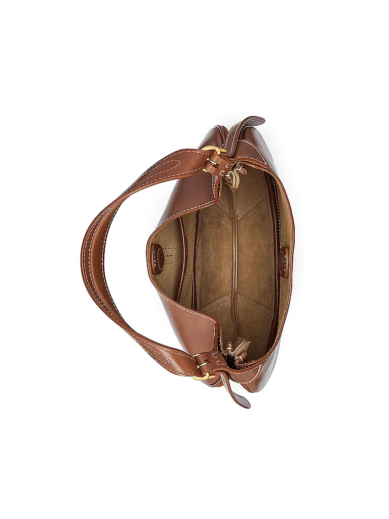 POLO RALPH LAUREN | Bolso de cuero - Bolso de hombro pequeño | Marrón