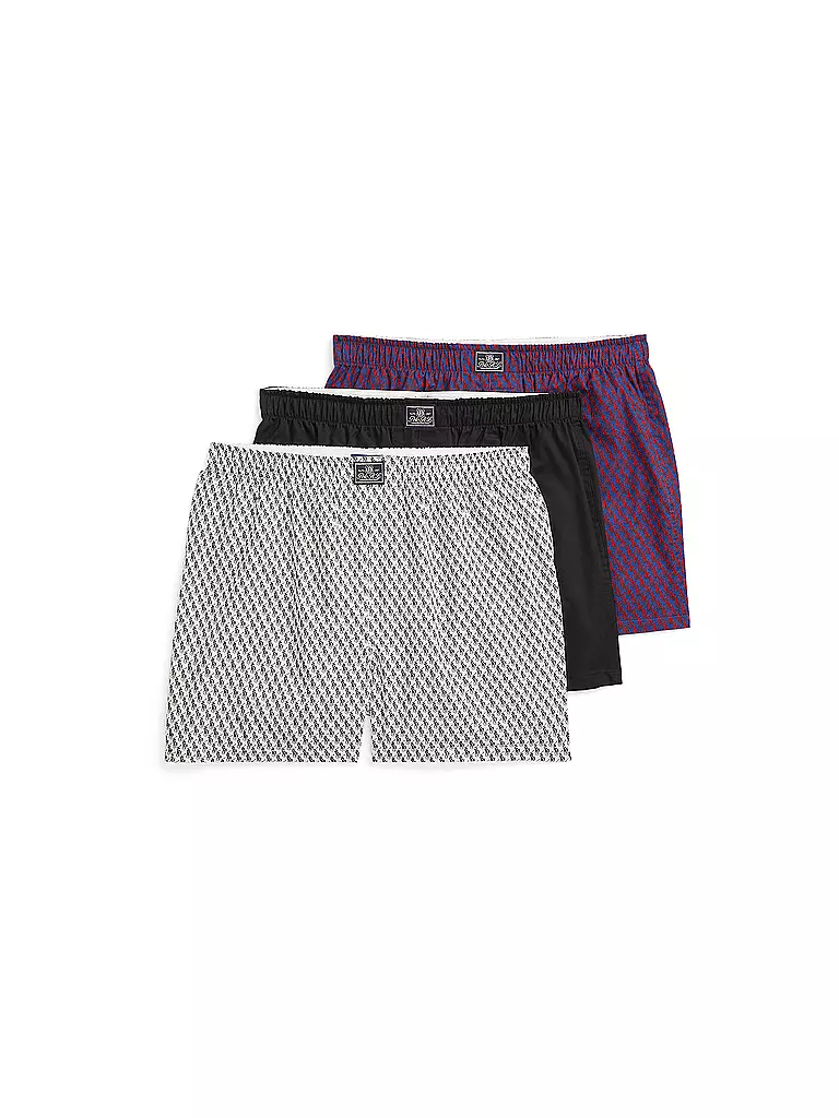 POLO RALPH LAUREN | Boxershorts 3-er Pkg wht tile ryl tile black | Blanco