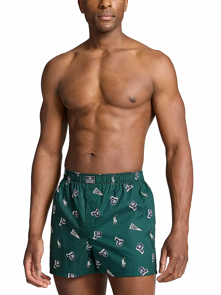 POLO RALPH LAUREN | Boxershorts Paquete de 3 con estampado azul marino | Verde oscuro