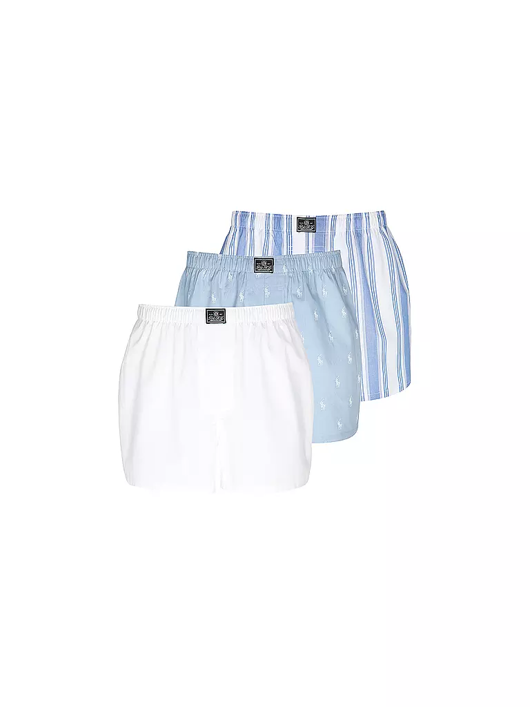 POLO RALPH LAUREN | Boxershorts Paquete de 3 rayas / blanco / azul est | Blanco