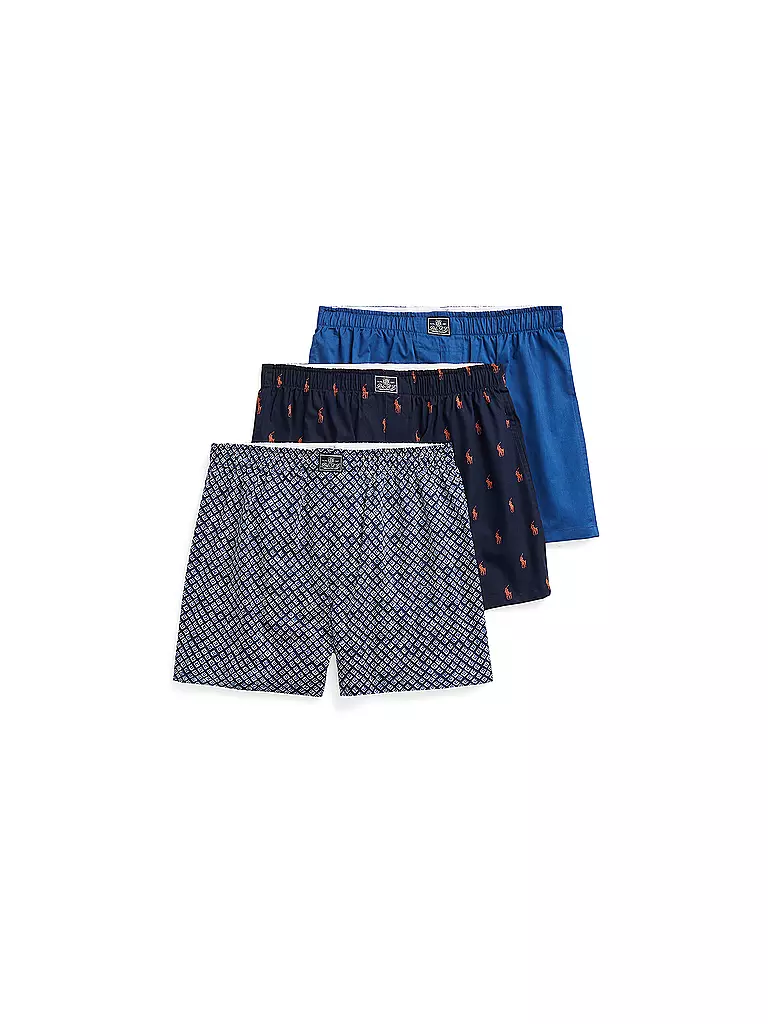 POLO RALPH LAUREN | Boxershorts Paquete de 3 wht tile ryl tile black | Azul oscuro