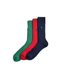 POLO RALPH LAUREN | Calcetines, paquete de 3, verde / rojo / azul marino | Multicolor