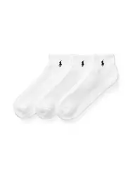POLO RALPH LAUREN | Calcetines sneaker, paquete de 3, negro | Blanco