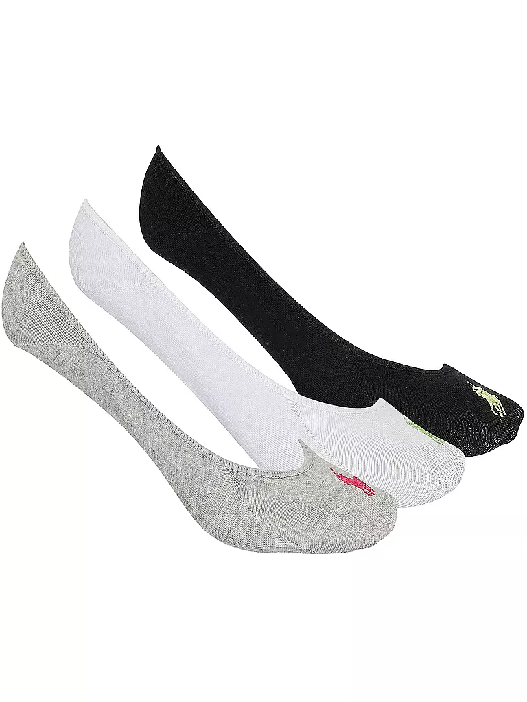 POLO RALPH LAUREN | Calcetines invisibles paquete de 3 negro / blanco / gris | Multicolor