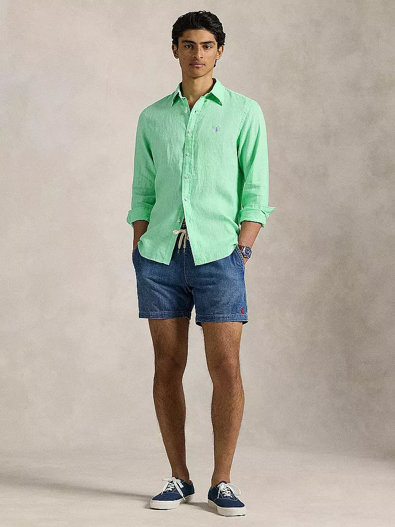 POLO RALPH LAUREN | Camisa de lino Custom Fit | Turquesa