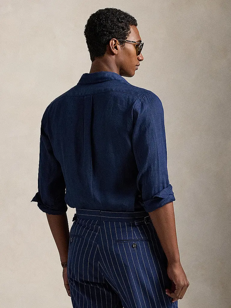 POLO RALPH LAUREN | Camisa de lino Custom Fit | Azul oscuro