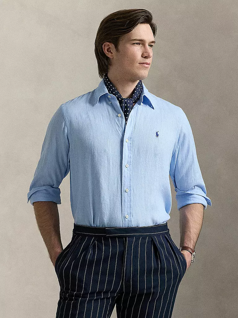 POLO RALPH LAUREN | Camisa de lino Custom Fit | Azul claro