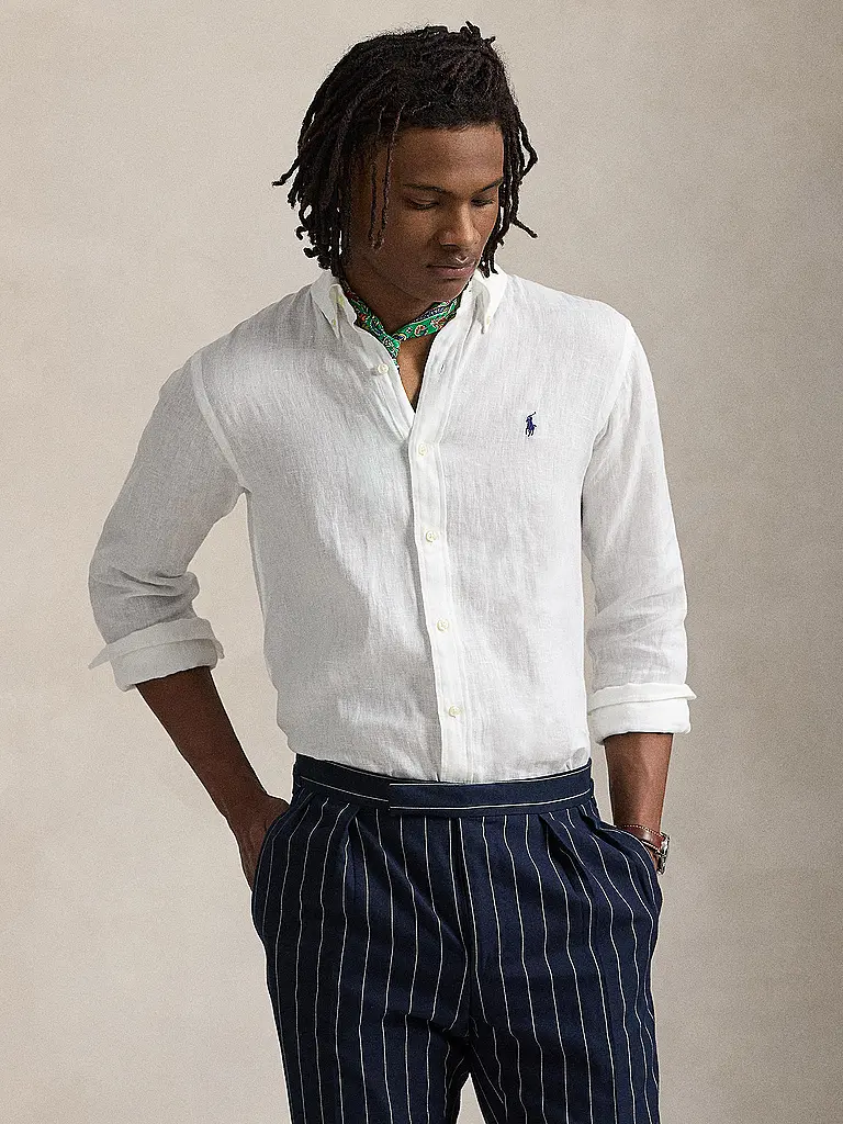 POLO RALPH LAUREN | Camisa de lino Custom Fit | Blanco
