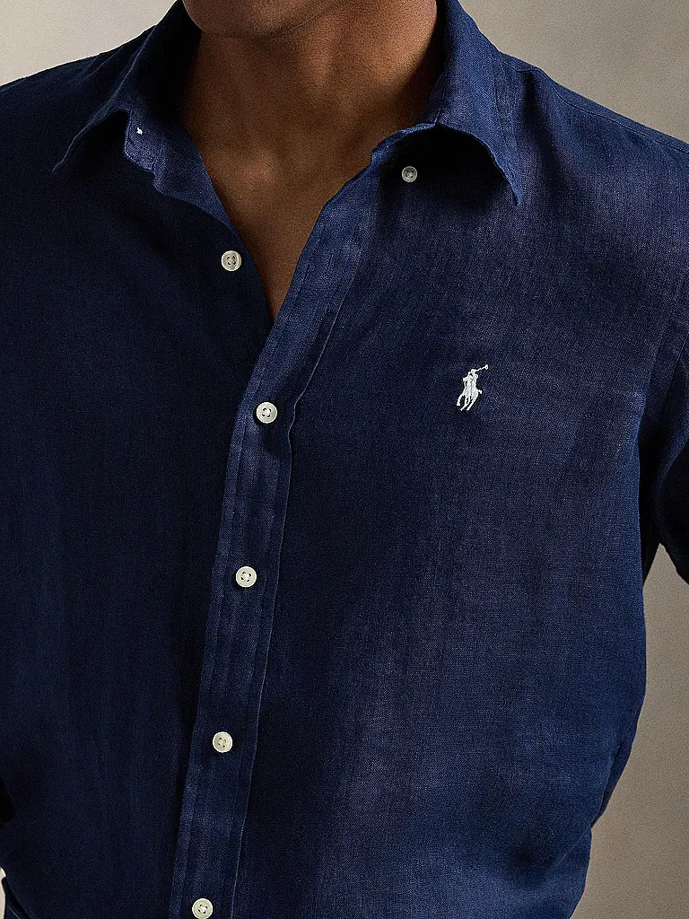 POLO RALPH LAUREN | Camisa de lino Custom Fit | Azul oscuro