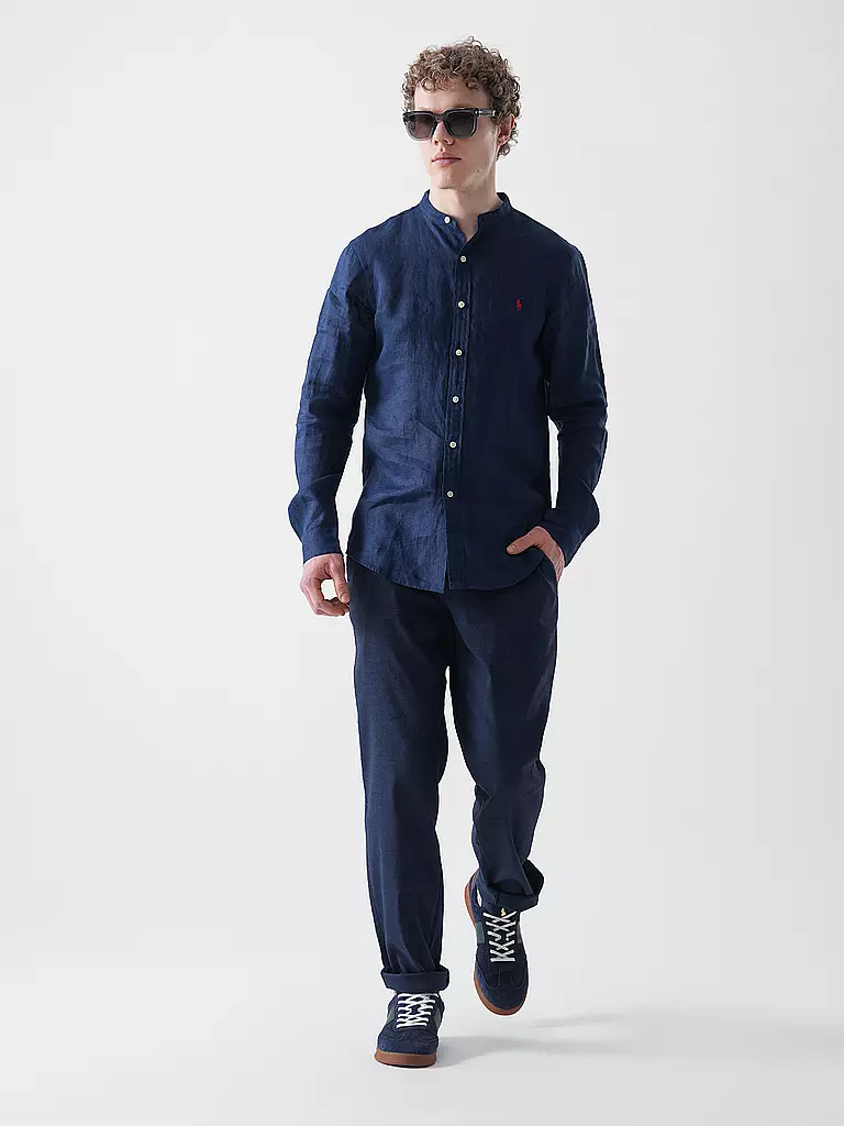 POLO RALPH LAUREN | Camisa de lino | Azul oscuro