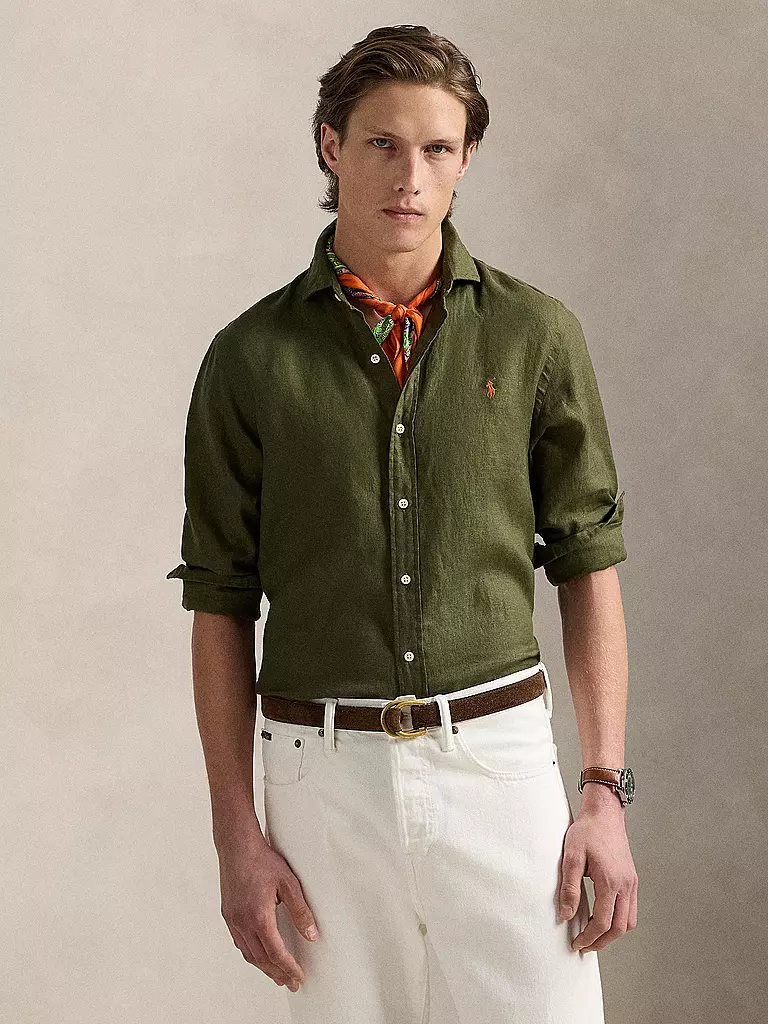 POLO RALPH LAUREN | Camisa de lino | Oliva