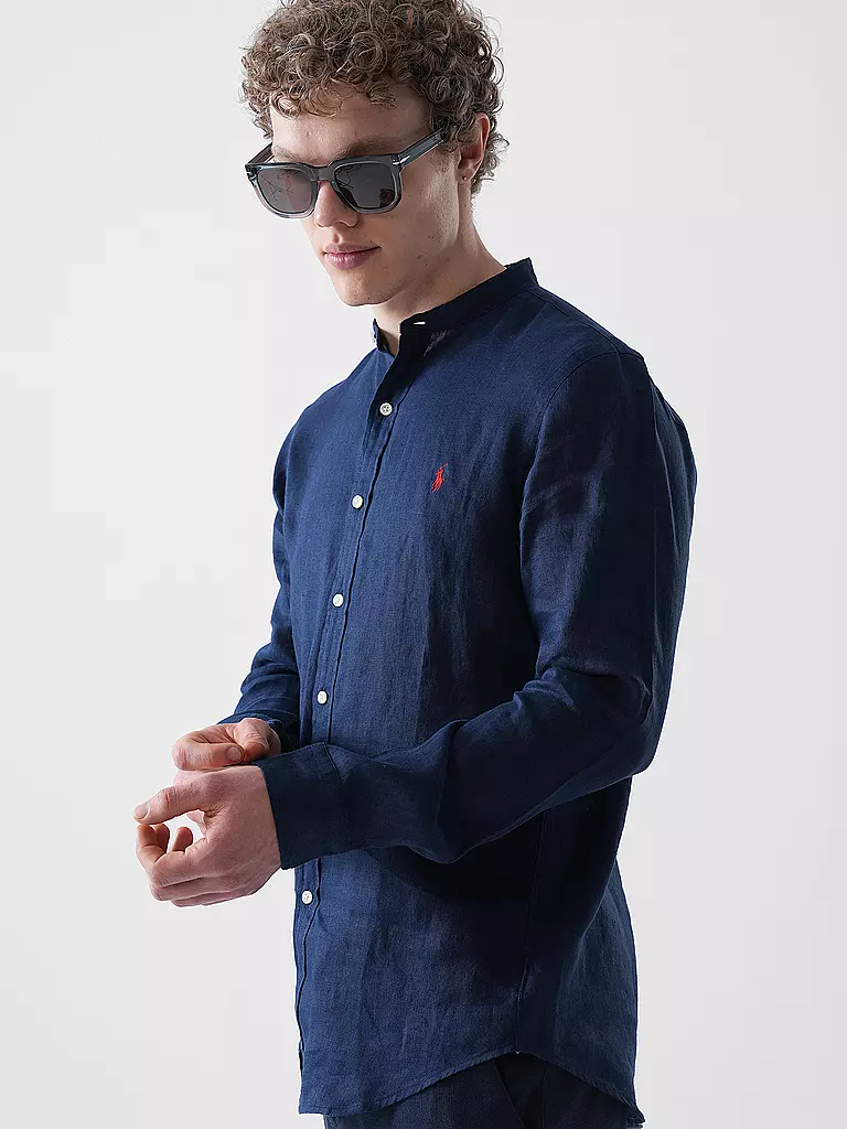 POLO RALPH LAUREN | Camisa de lino | Azul oscuro