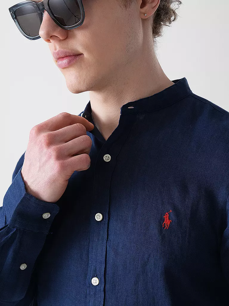 POLO RALPH LAUREN | Camisa de lino | Azul oscuro