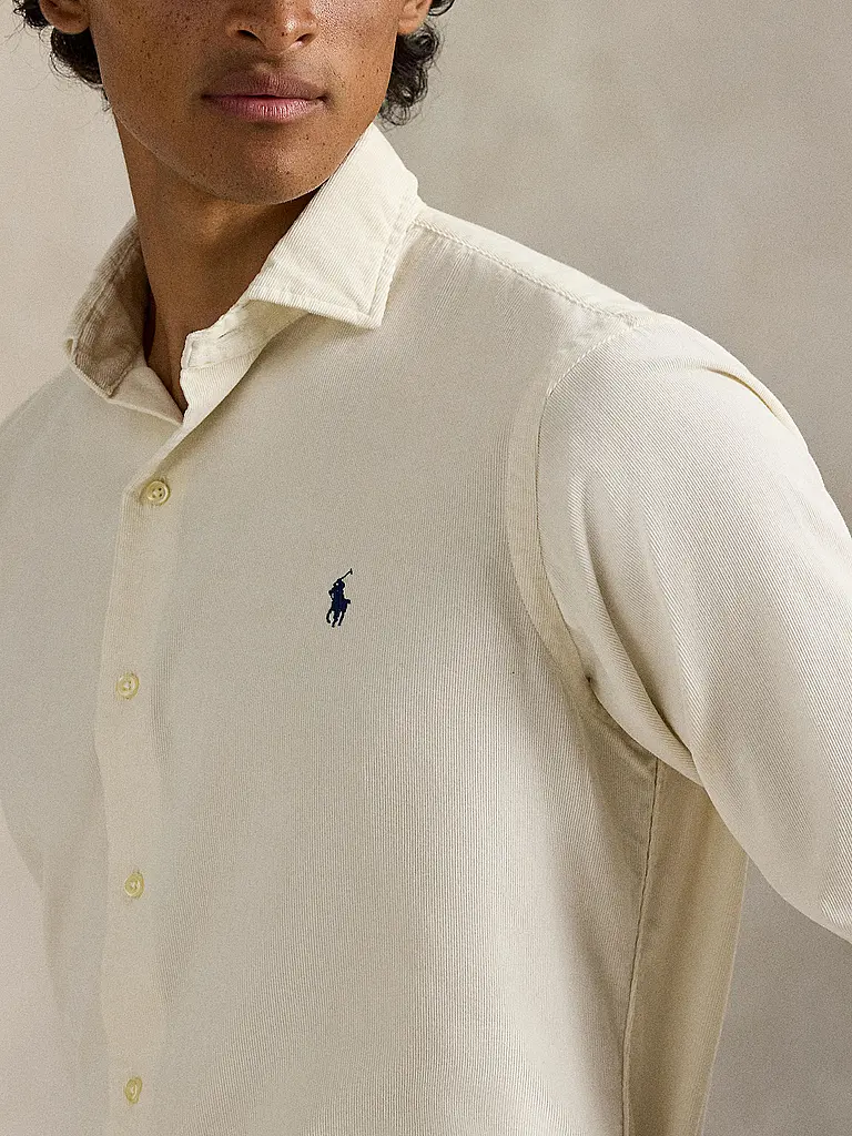 POLO RALPH LAUREN | Camisa de pana Custom Fit | Crema