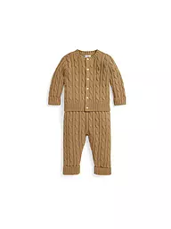 POLO RALPH LAUREN | Conjunto de bebé de 2 piezas, cárdigan y pantalón | Camel
