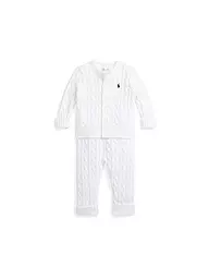 POLO RALPH LAUREN | Conjunto de bebé de 2 piezas, cárdigan y pantalón | Blanco