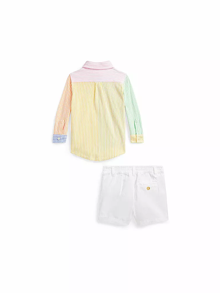 POLO RALPH LAUREN | Conjunto de bebé de 2 piezas, camisa y pantalones cortos vaqueros | 