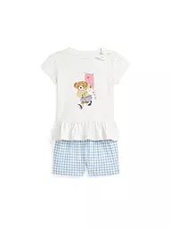 POLO RALPH LAUREN | Conjunto de bebé de 2 piezas, camiseta y shorts | Crema