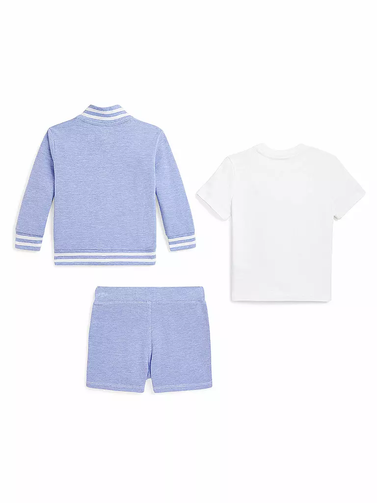 POLO RALPH LAUREN | Conjunto de bebé de 3 piezas: camiseta, chaqueta y pantalones cortos | 