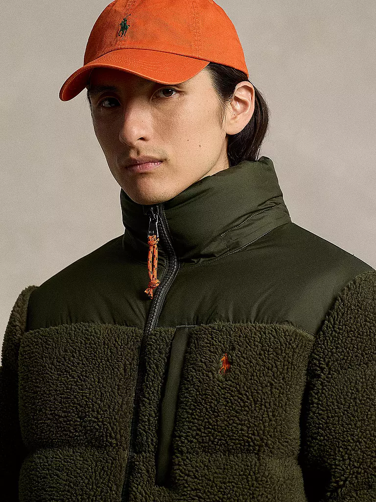 POLO RALPH LAUREN | Daunenjacke in Felloptik ELCAP TEDDY | Oliva