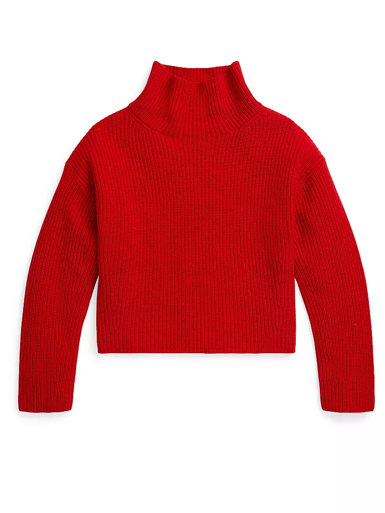 POLO RALPH LAUREN | Jersey de cuello alto corte cropped | Rojo