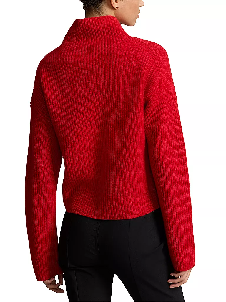 POLO RALPH LAUREN | Jersey de cuello alto corte cropped | Rojo